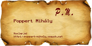 Poppert Mihály névjegykártya